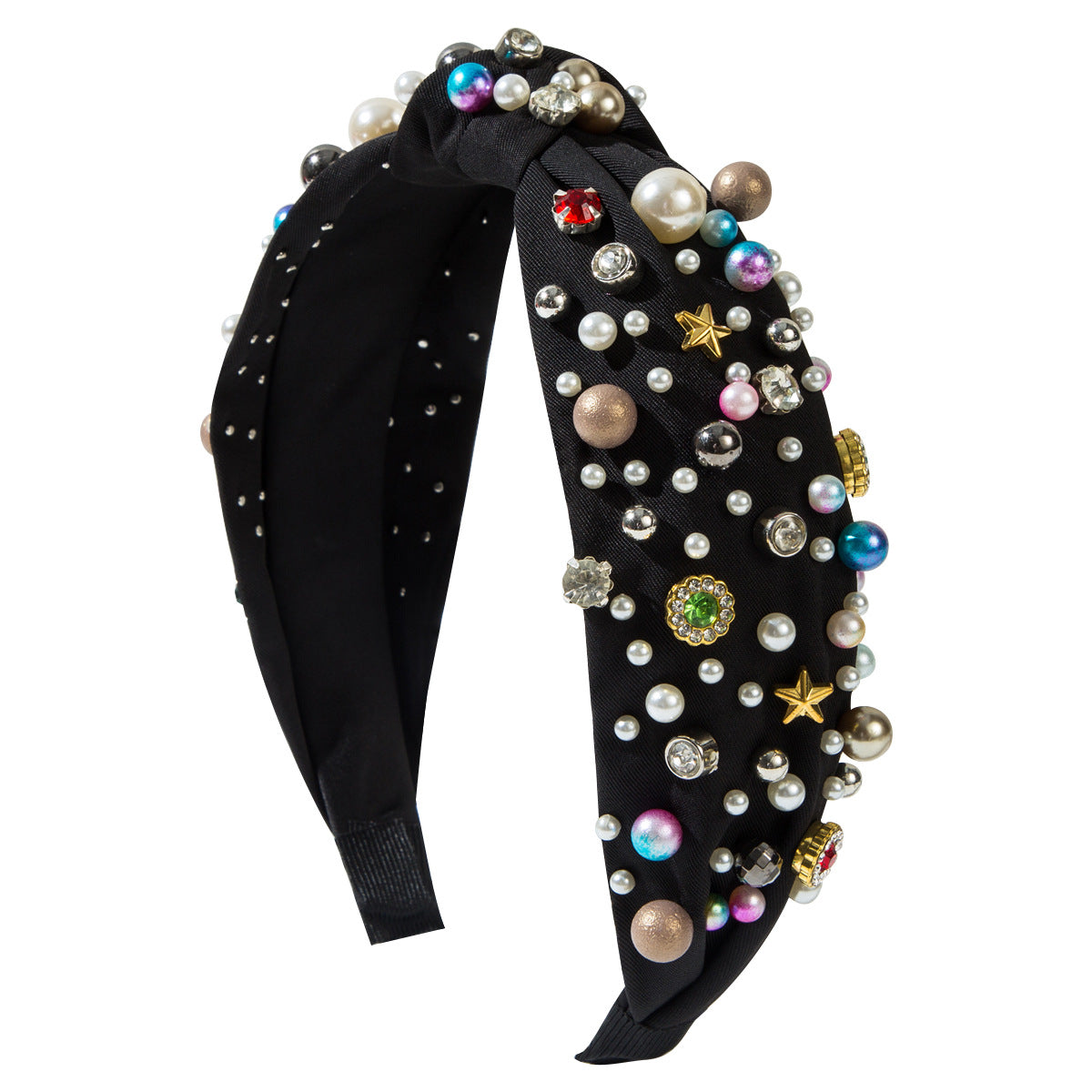 Wholesale  fabric knotted hairband heavy nail pearl color high-quality hairband all-match beautiful hair accessories